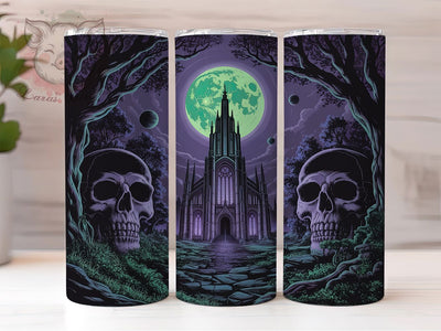 Haunted Gothic Graveyard Crypt Halloween Tumbler, Halloween Graveyard Wrap, Spooky Crypt Design, 20Oz Skinny Tumbler, Haunted Sublimation Wrap, Gothic Halloween Drinkware, Creepy Graveyard Tumbler Sublimation Lara' s Designs 