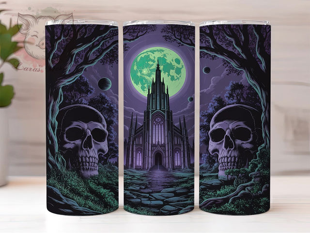 Haunted Gothic Graveyard Crypt Halloween Tumbler, Halloween Graveyard Wrap, Spooky Crypt Design, 20Oz Skinny Tumbler, Haunted Sublimation Wrap, Gothic Halloween Drinkware, Creepy Graveyard Tumbler Sublimation Lara' s Designs 