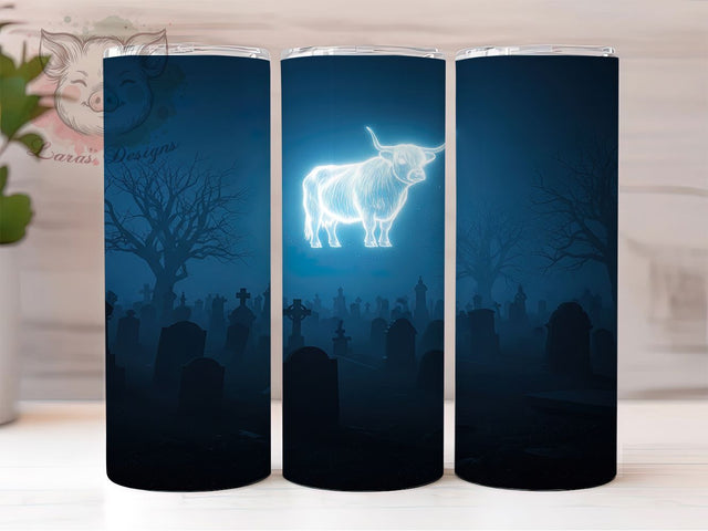 Haunted Graveyard Cow Halloween Tumbler, Ghost Scene Wrap, Halloween Cow Design, Spooky Cemetery Tumbler, Haunted Cow Sublimation, Gothic Graveyard Wrap, Creepy Farmhouse Tumbler Sublimation Lara' s Designs 