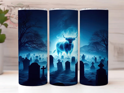 Haunted Graveyard Cow Halloween Tumbler, Ghost Scene Wrap, Halloween Cow Design, Spooky Cemetery Tumbler, Haunted Cow Sublimation, Gothic Graveyard Wrap, Creepy Farmhouse Tumbler Sublimation Lara' s Designs 