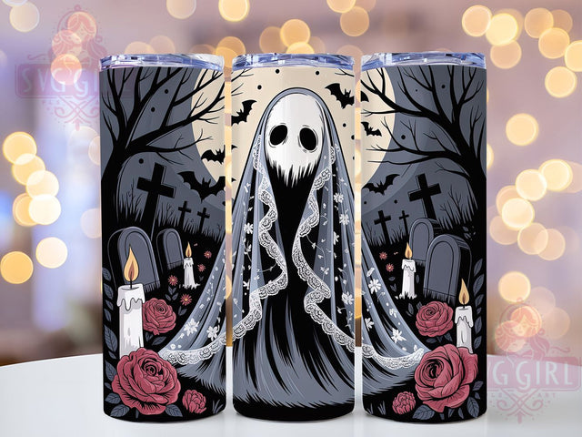 Haunted Graveyard Halloween Tumbler, Ghost Tumbler Wrap, Halloween Sublimation, Horror Drinkware, Spooky 20oz Tumbler, Haunted Graveyard Design, Gothic Halloween Cup Sublimation SvggirlplusArt 