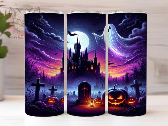 Haunted Halloween Ghost Tumbler, Halloween Ghosts Wrap, Pumpkins Tumbler Design, Spooky Tumbler Sublimation, Haunted Halloween Drinkware, Ghost And Pumpkin Wrap, Creepy Fall Tumbler Sublimation Lara' s Designs 