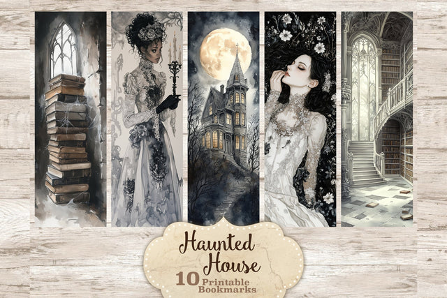 Haunted House Bookmarks | Halloween Printable Bundle SVG GlamArtZhanna 