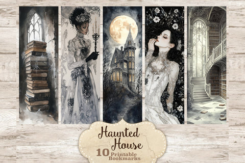Haunted House Bookmarks | Halloween Printable Bundle SVG GlamArtZhanna 