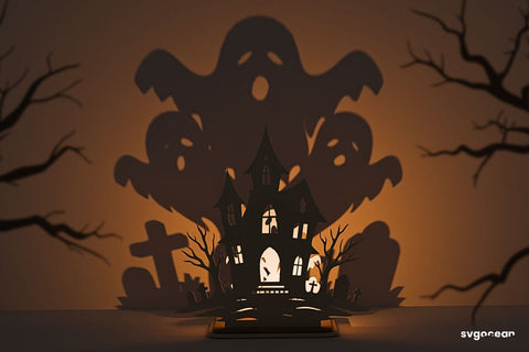 Haunted House Candle Holder SVG SVG SvgOcean 