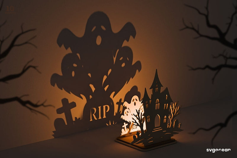 Haunted House Candle Holder SVG SVG SvgOcean 