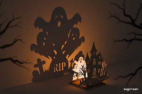 Haunted House Candle Holder SVG SVG SvgOcean 
