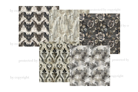 Haunted House Digital Paper | Halloween Pattern Bundle Digital Pattern GlamArtZhanna 