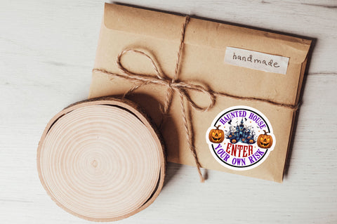 Haunted house enter your own Stickers Design Sublimation Regulrcrative 