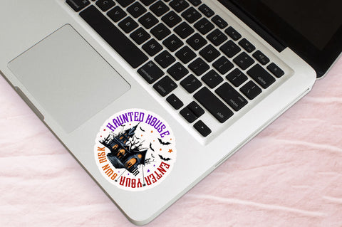 Haunted house enter your own Stickers Design Sublimation Regulrcrative 