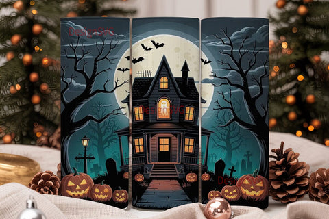 Haunted House Halloween 20oz Tumbler Sublimation DesignSVG 