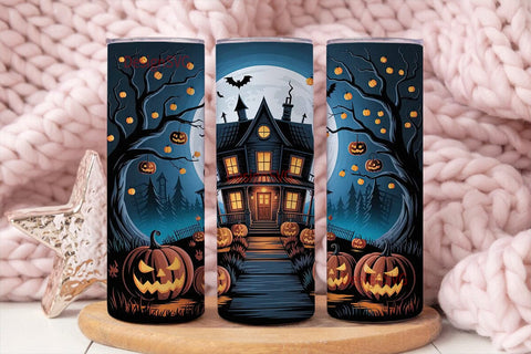 Haunted House Halloween 20oz Tumbler Sublimation DesignSVG 