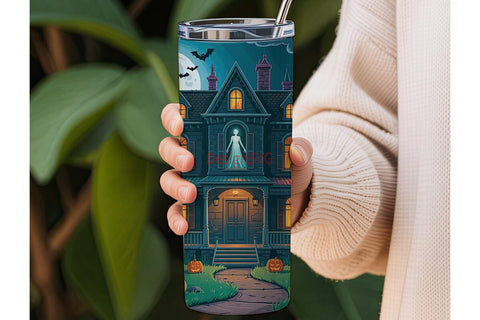 Haunted House Halloween 20oz Tumbler Sublimation DesignSVG 