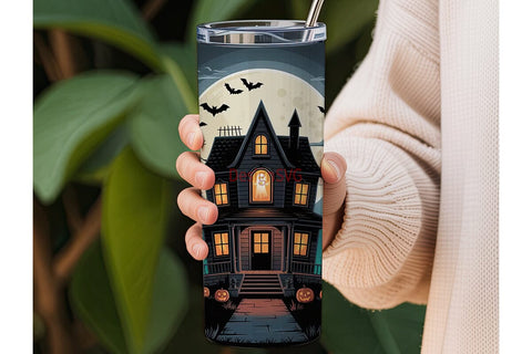 Haunted House Halloween 20oz Tumbler Sublimation DesignSVG 