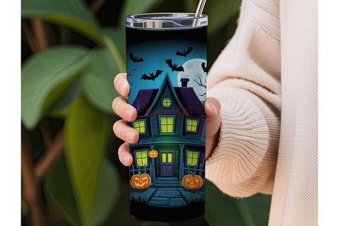 Haunted House Halloween 20oz Tumbler Sublimation DesignSVG 