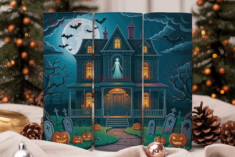 Haunted House Halloween 20oz Tumbler Sublimation DesignSVG 