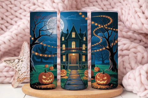 Haunted House Halloween 20oz Tumbler Sublimation DesignSVG 