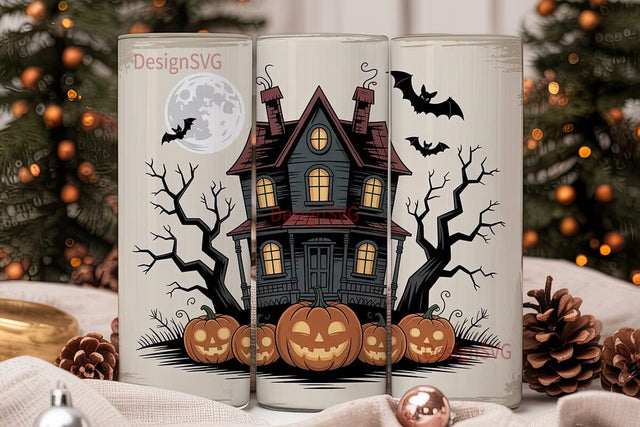 Haunted House Halloween 20oz Tumbler Sublimation DesignSVG 