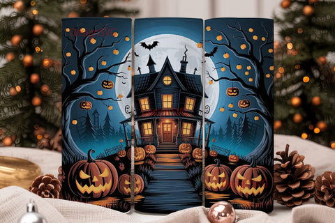 Haunted House Halloween 20oz Tumbler Sublimation DesignSVG 