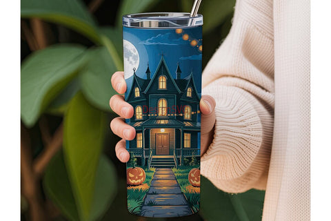 Haunted House Halloween 20oz Tumbler Sublimation DesignSVG 