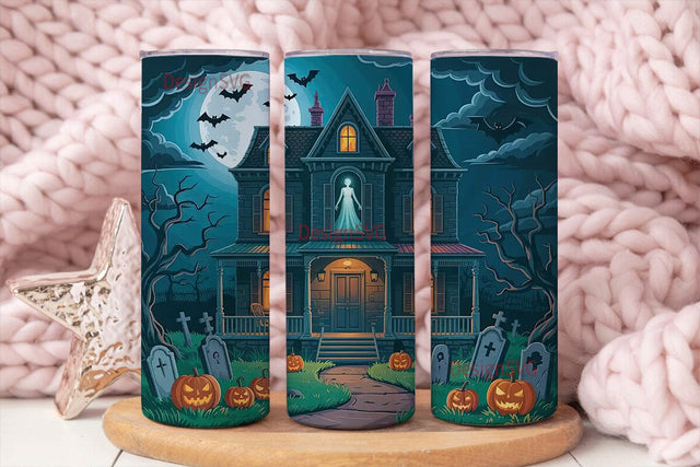 Haunted House Halloween 20oz Tumbler Sublimation DesignSVG 