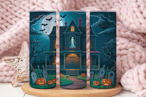 Haunted House Halloween 20oz Tumbler Sublimation DesignSVG 