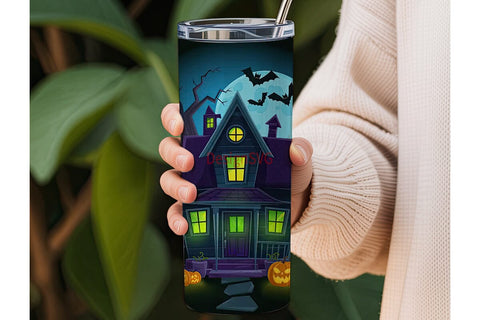 Haunted House Halloween 20oz Tumbler Sublimation DesignSVG 