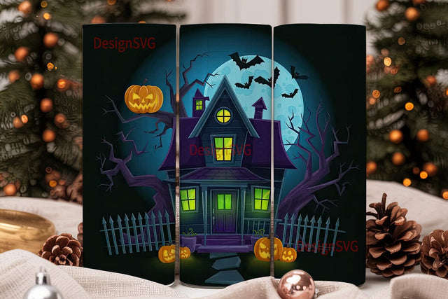 Haunted House Halloween 20oz Tumbler Sublimation DesignSVG 