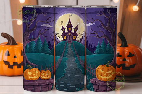 Haunted House Halloween 20oz Tumbler Sublimation PixelChick 