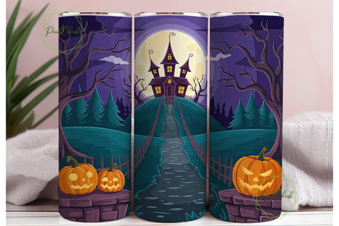 Haunted House Halloween 20oz Tumbler Sublimation PixelChick 