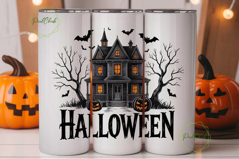 Haunted House Halloween 20oz Tumbler Sublimation PixelChick 