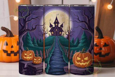 Haunted House Halloween 20oz Tumbler Sublimation PixelChick 
