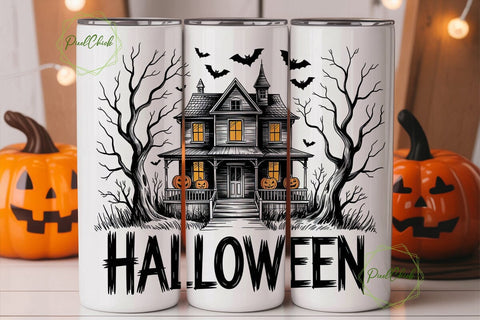 Haunted House Halloween 20oz Tumbler Sublimation PixelChick 
