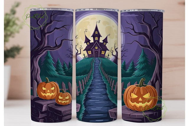 Haunted House Halloween 20oz Tumbler Sublimation PixelChick 
