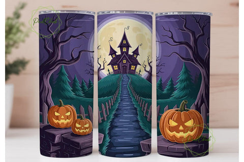 Haunted House Halloween 20oz Tumbler Sublimation PixelChick 