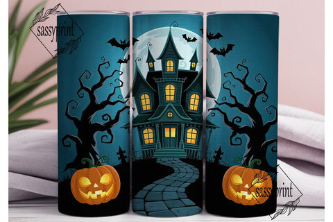 Haunted House Halloween 20oz Tumbler Sublimation sassyprint 