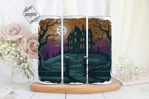 Haunted House Halloween 20oz Tumbler Sublimation sassyprint 