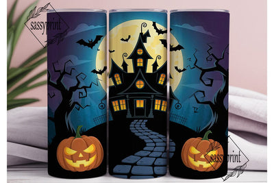 Haunted House Halloween 20oz Tumbler Sublimation sassyprint 