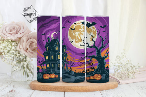 Haunted House Halloween 20oz Tumbler Sublimation sassyprint 