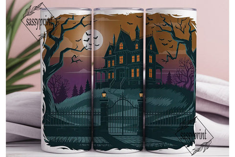 Haunted House Halloween 20oz Tumbler Sublimation sassyprint 