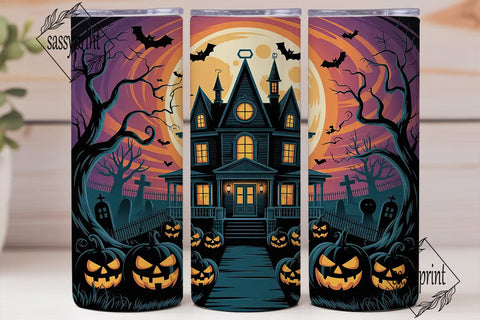 Haunted House Halloween 20oz Tumbler Sublimation sassyprint 