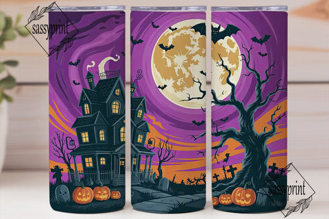 Haunted House Halloween 20oz Tumbler Sublimation sassyprint 
