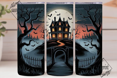 Haunted House Halloween 20oz Tumbler Sublimation sassyprint 