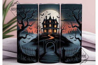 Haunted House Halloween 20oz Tumbler Sublimation sassyprint 