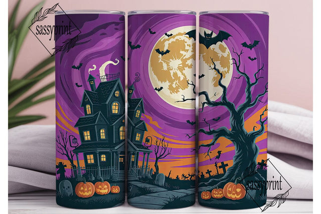 Haunted House Halloween 20oz Tumbler Sublimation sassyprint 