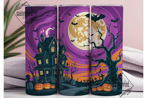 Haunted House Halloween 20oz Tumbler Sublimation sassyprint 