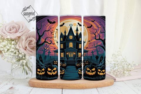 Haunted House Halloween 20oz Tumbler Sublimation sassyprint 