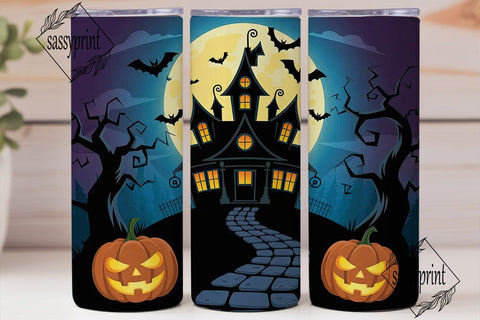 Haunted House Halloween 20oz Tumbler Sublimation sassyprint 
