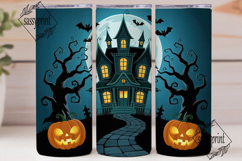 Haunted House Halloween 20oz Tumbler Sublimation sassyprint 