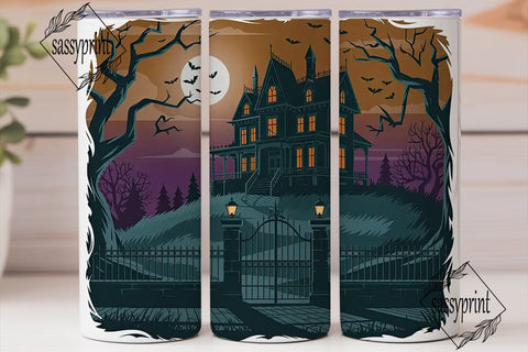 Haunted House Halloween 20oz Tumbler Sublimation sassyprint 